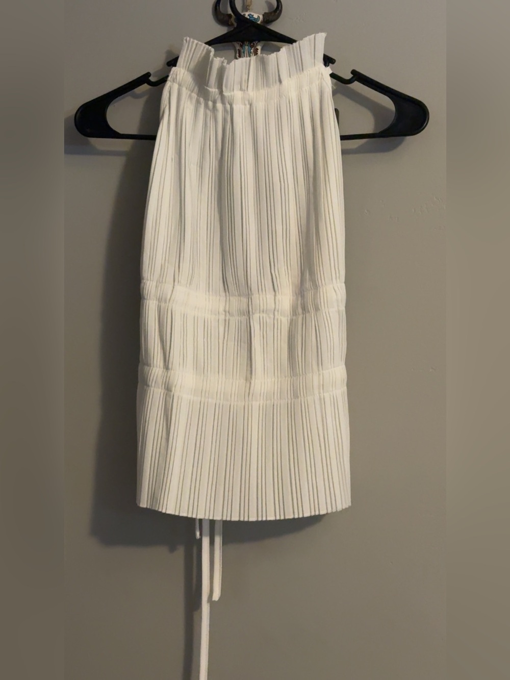 SHEIN White Pleated Strapless Tube Top